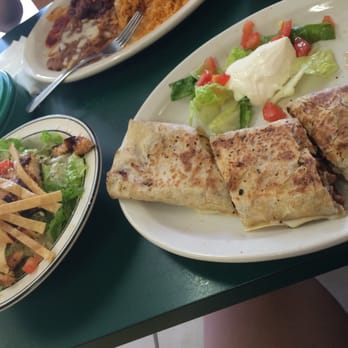 Las Delicias - Carne Asada quesadilla with side chicken Caesar salad! - Mexican Near Me - Los Angeles, California