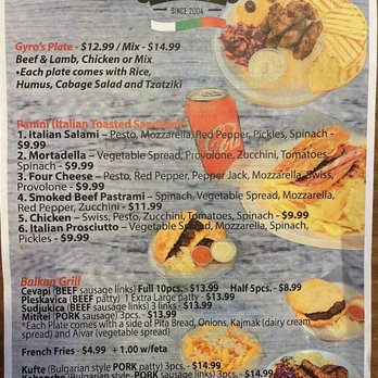 European Gusto - Cafe menu (front) - Beer, Wine & Spirits Near Me - Denver, Colorado