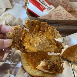 Spicy Chicken Sandwich??? Fried skin is more like it.