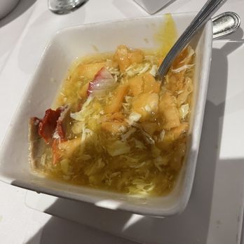 Jac Mao - Half eaten wonton mixed with egg drop soup - Chinese Near Me - Staten Island, New York