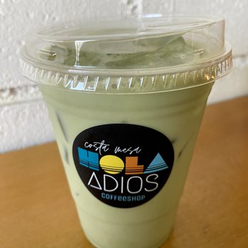 Hola Adios Coffeeshop - Iced Matcha w oat milk - Coffee & Tea Near Me - Costa Mesa, California