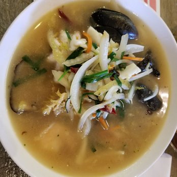 Chai Lan - Spicy Seafood Noodle Soup with  Vegitables in clear Chicken Broth - Chinese Near Me - Irvine, California