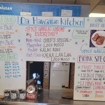 Da Hawaiian Kitchen - Menu *Note not all items served daily* - Hawaiian Near Me - Huntington Beach, California