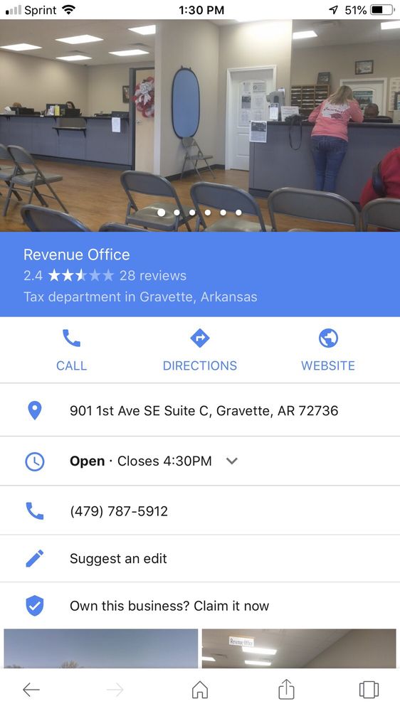 REVENUE OFFICE Updated July 2024 901 1st Ave SE, Gravette, Arkansas