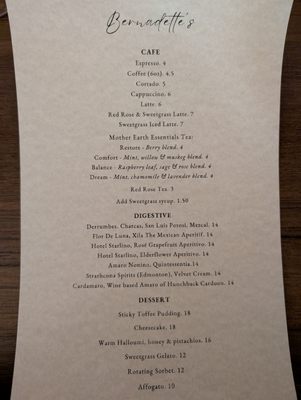 Menu photo 2 Bernadette’s Edmonton, AB Menu photo 2 Bernadette’s Edmonton, AB