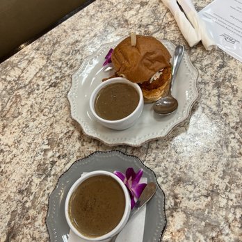 Harvest Kitchen & Bakery - 3 ounce soups and medium size fried chicken sandwich. - Breakfast & Brunch Near Me - Katy, Texas Harvest Kitchen & Bakery - 3 ounce soups and medium size fried chicken sandwich. - Breakfast & Brunch Near Me - Katy, Texas