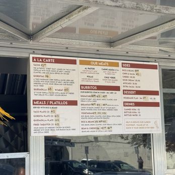 Boni's Tacos - Menu board - Mexican Near Me - Cambria, California