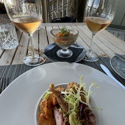 The Dining Room - Tuna tartare and octopus appetizers.