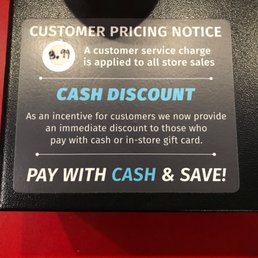 Discount for paying cash Discount for paying cash