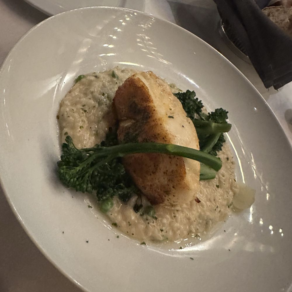 Ocean Prime - Salmon and substituted risotto (risotto was undercooked- felt rushed) - Seafood Near Me - Dallas, Texas