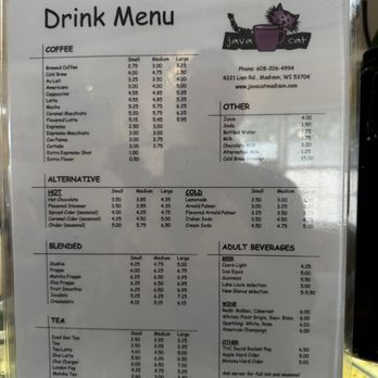 Java Cat - menu - Coffee & Tea Near Me - Madison, Wisconsin