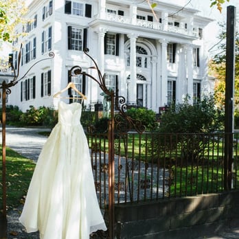 Linden Place - The wedding dress hanging from the front gates of Linden Place :) - Landmarks & Historical Buildings Near Me - Bristol, Rhode Island