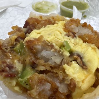 LJ's Lil' Cafe - Veggie burrito modified Add bacon. No tomato no onions - Breakfast & Brunch Near Me - Orange, California LJ's Lil' Cafe - Veggie burrito modified Add bacon. No tomato no onions - Breakfast & Brunch Near Me - Orange, California