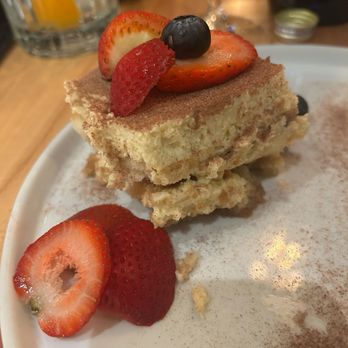 Biest Italian Kitchen - Tiramisu with strawberries  and blueberries - Italian Near Me - Rancho Cucamonga, California