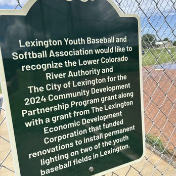 Lexington Memorial Park - Baseball Fields Near Me - Lexington, Texas