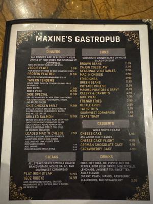 Menu photo 1 Max's Garage Muskogee, OK Menu photo 1 Max's Garage Muskogee, OK