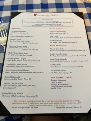 Menu photo 1 Le Languedoc Inn & Restaurant Nantucket, MA Menu photo 1 Le Languedoc Inn & Restaurant Nantucket, MA