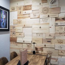 Tampa Wine Room  - Love the wine crate wall