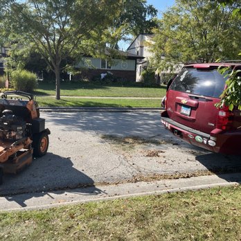 Three Brothers Landscaping - Our car, along with mower that hit it. - Landscape Architects or Designers Near Me - Mokena, Illinois Three Brothers Landscaping - Our car, along with mower that hit it. - Landscape Architects or Designers Near Me - Mokena, Illinois