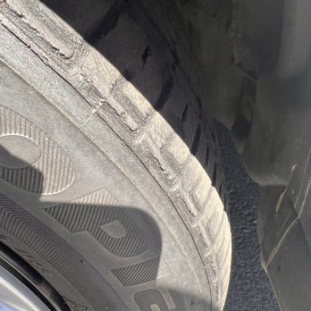 CarMax - This tire shows signs of sun and heat damage, which can weaken the tire and become dangerous. - Car Buyers Near Me - Norco, California CarMax - This tire shows signs of sun and heat damage, which can weaken the tire and become dangerous. - Car Buyers Near Me - Norco, California