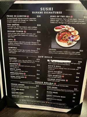 Menu photo 2 Hanami Sushi & Sake Bar Carmel, IN Menu photo 2 Hanami Sushi & Sake Bar Carmel, IN