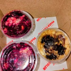 The Peach Cobbler Factory - Dessert flight (4 sample sized cobblers)..apple walnut Cobbler,blackberry and blackberry peach cobbler and sweet potato cobbler