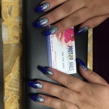 ProTop Nails - Billy did an amazing job!! The blue and glitter is acrylic powder! Coffin is the nail shape. Super fun, really durable, very beautiful! - Nail Salons Near Me - Roseville, California ProTop Nails - Billy did an amazing job!! The blue and glitter is acrylic powder! Coffin is the nail shape. Super fun, really durable, very beautiful! - Nail Salons Near Me - Roseville, California
