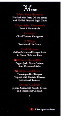 Menu photo 3 R Bar Chandler, AZ