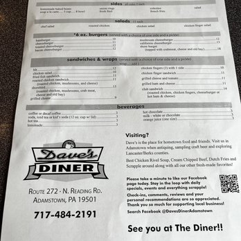 Dave's Diner - Menu - Diners Near Me - Adamstown, Pennsylvania