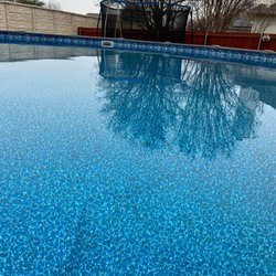 Campbell's Pool Installations - As you can see because of the leak the sand washed out from under the pool and they just left it after being asked to fix it