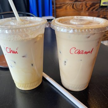 Kuppa Joe - My order - Medium Chai Tea & Medium Caramel Cold Brew - Coffee & Tea Near Me - Moapa Valley, Nevada