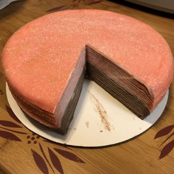 Noon Tea Creperie - Strawberry and Dark Chocolate Crepe Cake - Desserts Near Me - Madison, New Jersey Noon Tea Creperie - Strawberry and Dark Chocolate Crepe Cake - Desserts Near Me - Madison, New Jersey