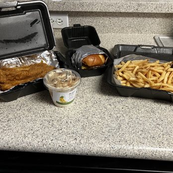 Beef Heads - (1) Whiting Piece Fish Large Fries Beef Head Jr. With Cheese Banana Pudding - American Near Me - Clermont, Florida Beef Heads - (1) Whiting Piece Fish Large Fries Beef Head Jr. With Cheese Banana Pudding - American Near Me - Clermont, Florida