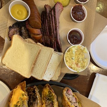 Biggin's Texas BBQ - Full spread $55-including the egg rolls which are massive. - Barbeque Near Me - Los Banos, California