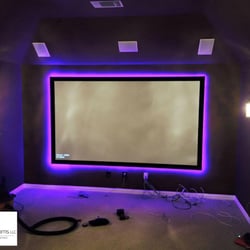 KMR Home Automation & Theaters - LED's around screen www.katymediarooms.com 281-780-9383
