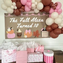 Custom bday banner & to go balloon garland, easy to set up with everything provided! Custom bday banner & to go balloon garland, easy to set up with everything provided!