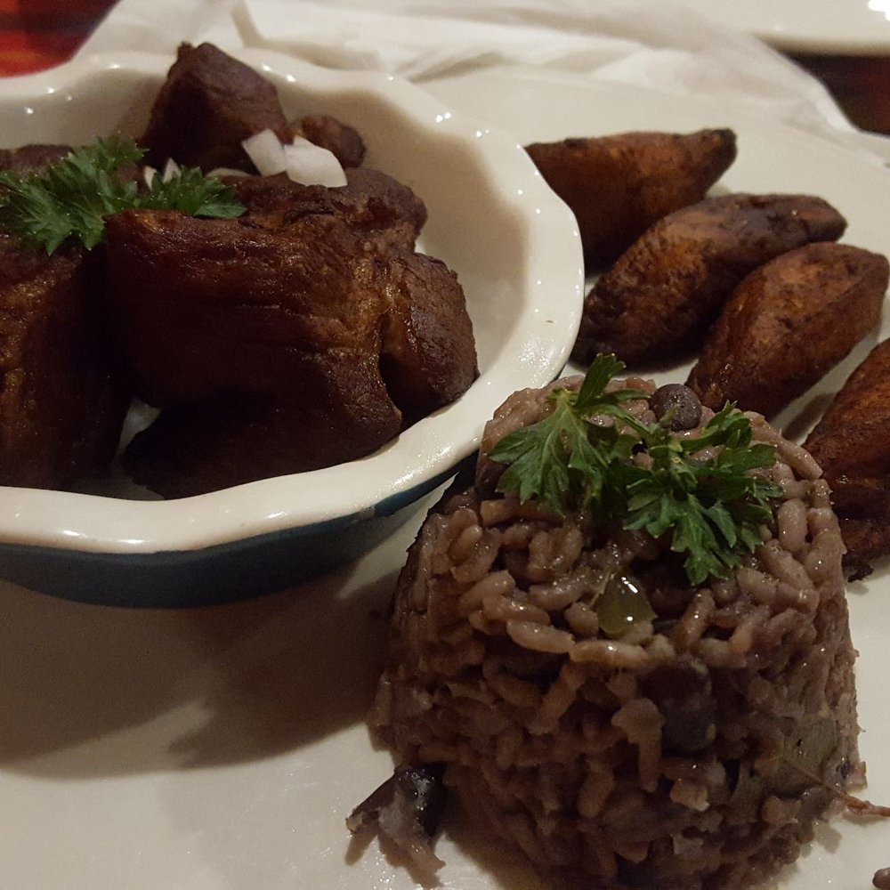 La Brisa Mexican Restaurant - Pork carnita, black beans and rice and fried plaintains. - Mexican Near Me - Birmingham, Alabama La Brisa Mexican Restaurant - Pork carnita, black beans and rice and fried plaintains. - Mexican Near Me - Birmingham, Alabama
