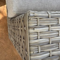Damaged and cracked rattan