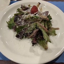 Green salad with a superb raspberry vinaigrette.