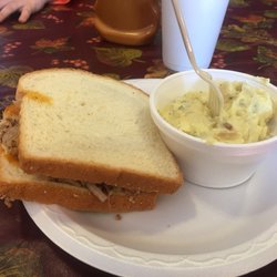 BBQ Pork Chopped with 8 oz. side of potato salad (warm)