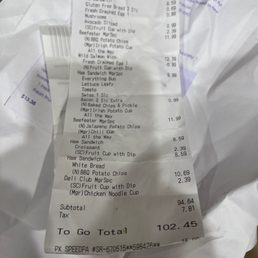 the receipt for the restaurant the receipt for the restaurant
