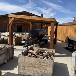 Smoker outside of the Barn restaurant for fresh daily smoked choices.