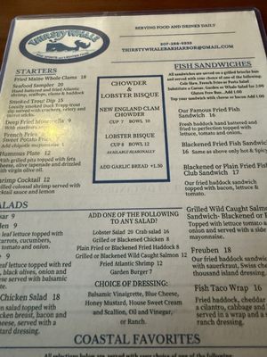 Menu photo 1 Thirsty Whale Bar Harbor, ME Menu photo 1 Thirsty Whale Bar Harbor, ME