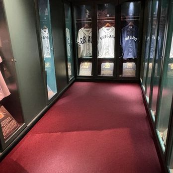 Negro Leagues Baseball Museum - Locker area (one of three) with all original uniforms from the Negro Leagues. - Museums Near Me - Kansas City, Missouri