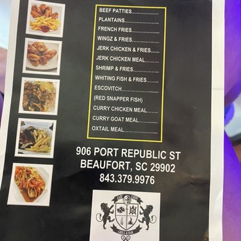 Jah'Lion Grill and Bar - Soft opening menu - Caribbean Near Me - Beaufort, South Carolina
