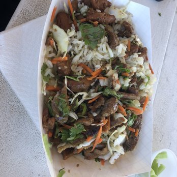 Club Sandwich - Trashcan Rice Bowl with chicken and pork. - Asian Fusion Near Me - Waco, Texas Club Sandwich - Trashcan Rice Bowl with chicken and pork. - Asian Fusion Near Me - Waco, Texas