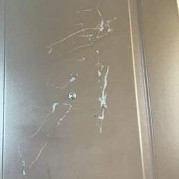 Door completely scuffed