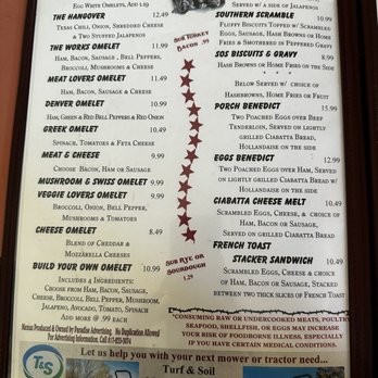 The Porch - Menu as of May 2023 - American Near Me - Burleson, Texas