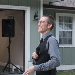 Event Maestro Entertainment - DJ Sonus hosting a wedding game called, "The Shoe Game".