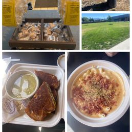 The honey taffy, dog areas, grilled cheese, bacon mac, kid's area decor and the flags. Awesome stop!